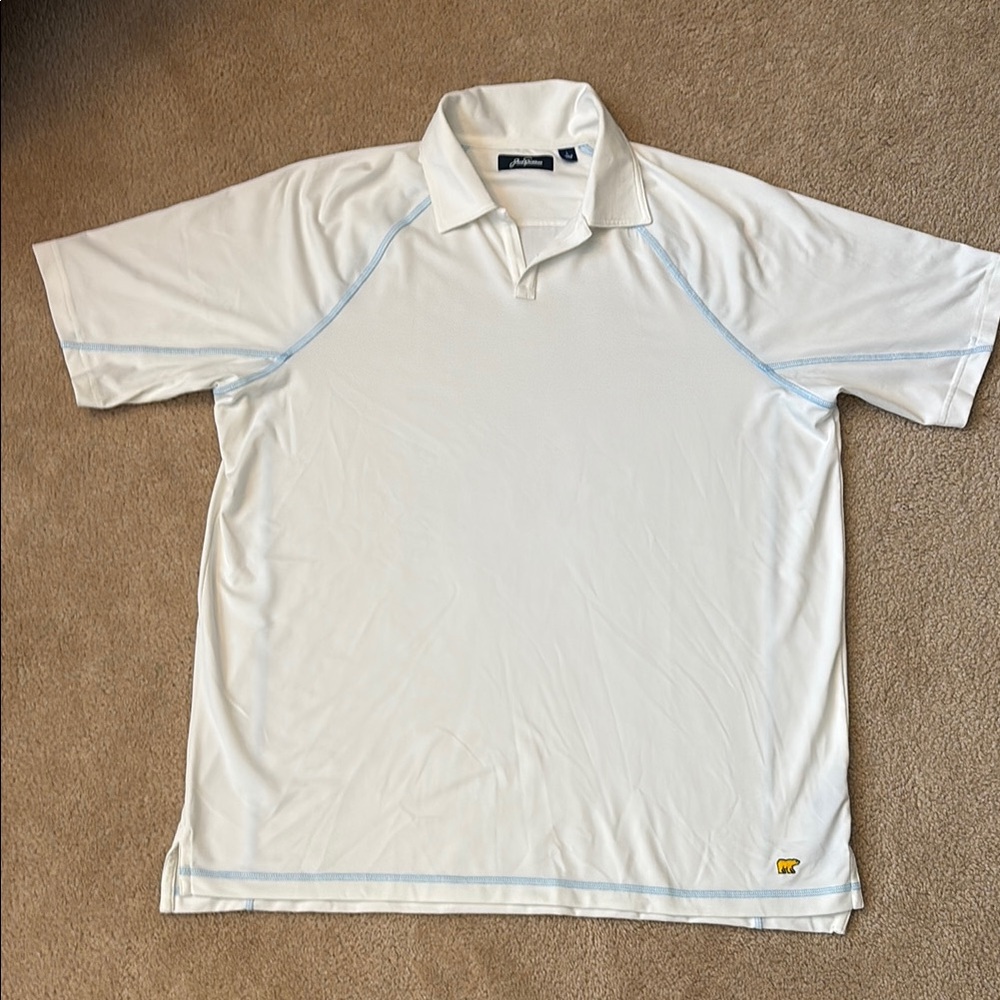 White Performance Polo Shirt with Moisture-Wicking Fabric